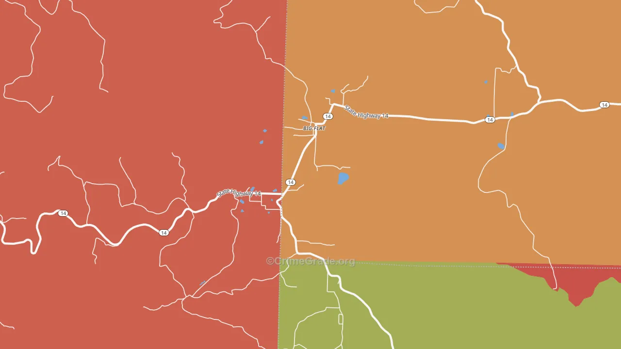 Big Flat, AR Map of Drug-Related Crime Rates