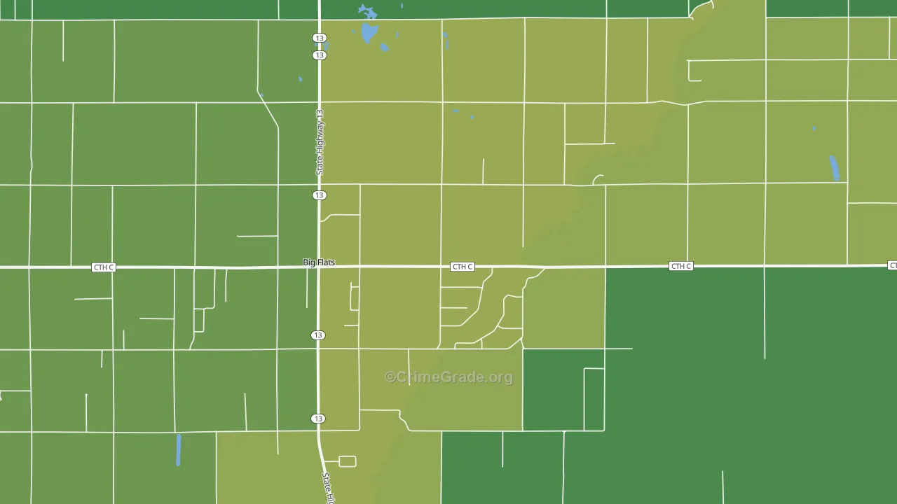 Big Flats, WI Map of Drug-Related Crime Rates