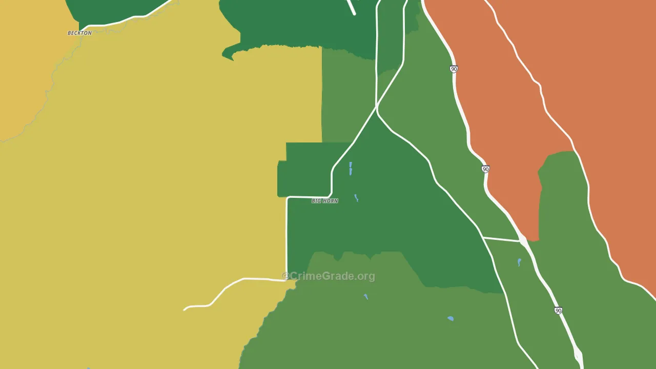 Big Horn, WY Map of Drug-Related Crime Rates