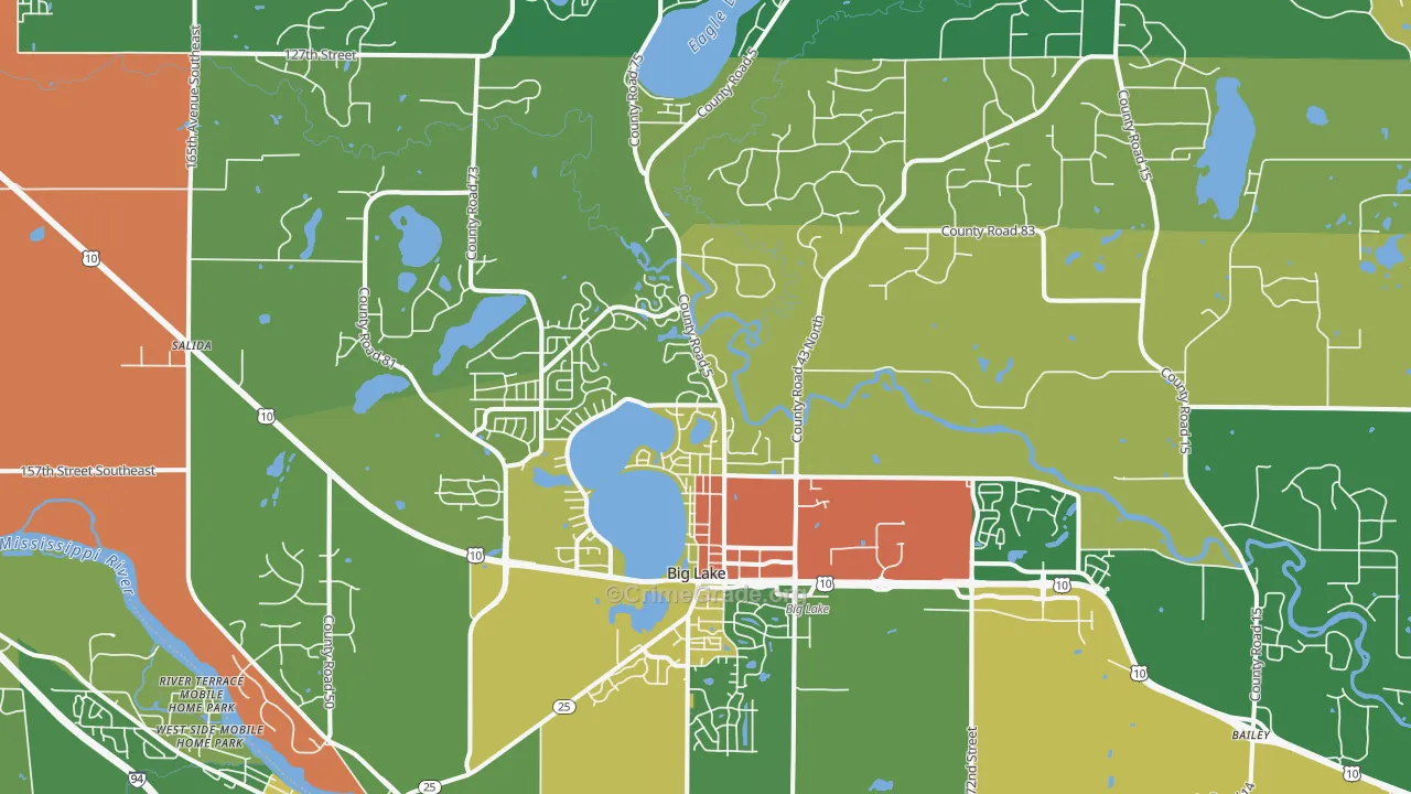 Big Lake, MN Map of Drug-Related Crime Rates