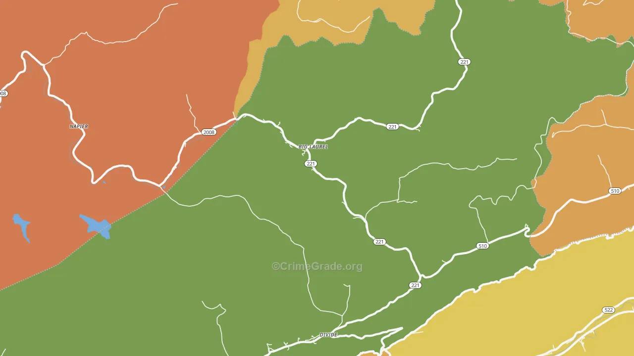 Big Laurel, KY Map of Drug-Related Crime Rates