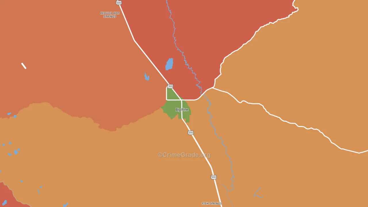Big Pine, CA Map of Drug-Related Crime Rates