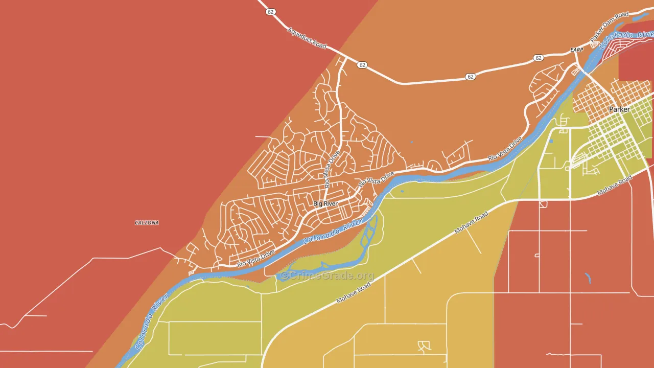 Big River, CA Map of Drug-Related Crime Rates