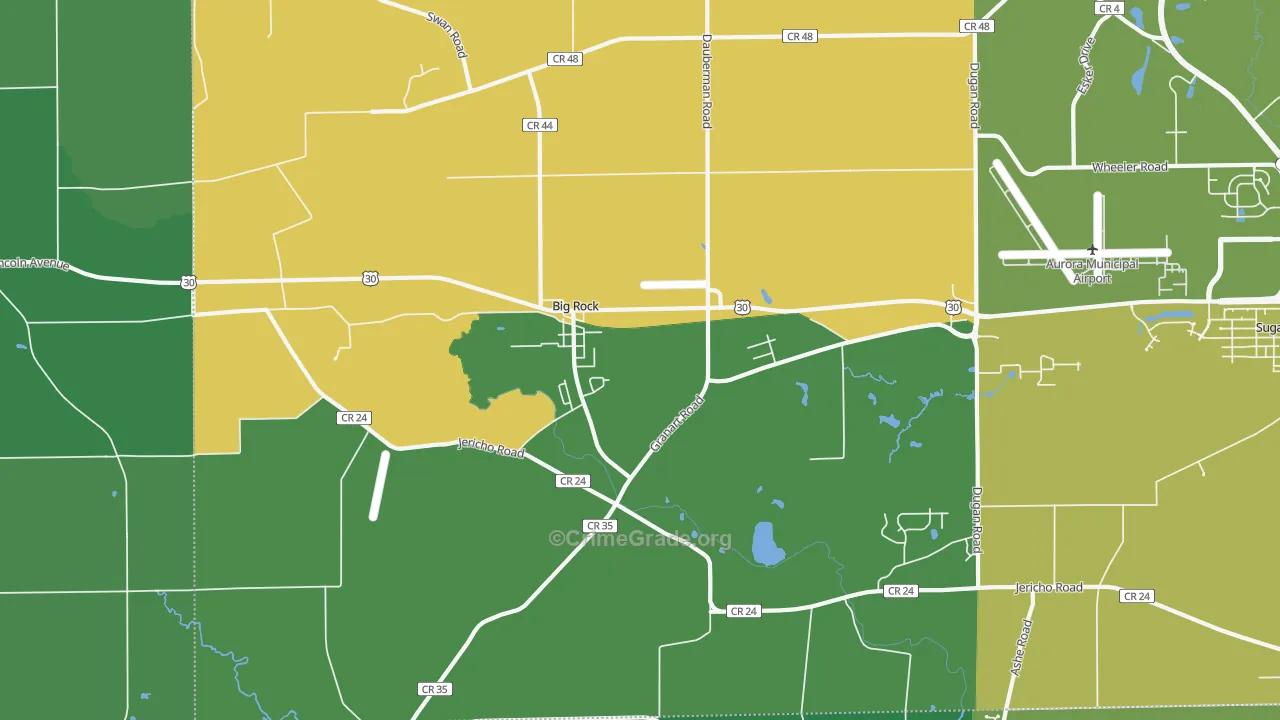 Big Rock, IL Map of Drug-Related Crime Rates