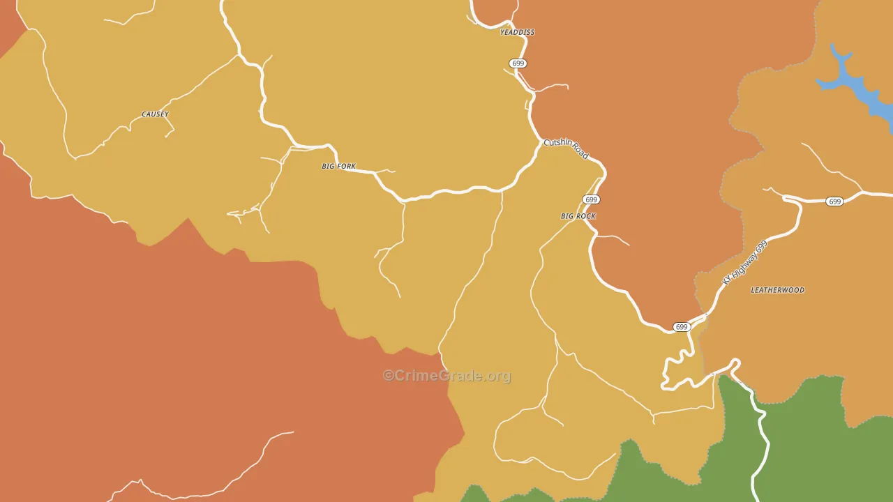 Big Rock, KY Map of Drug-Related Crime Rates