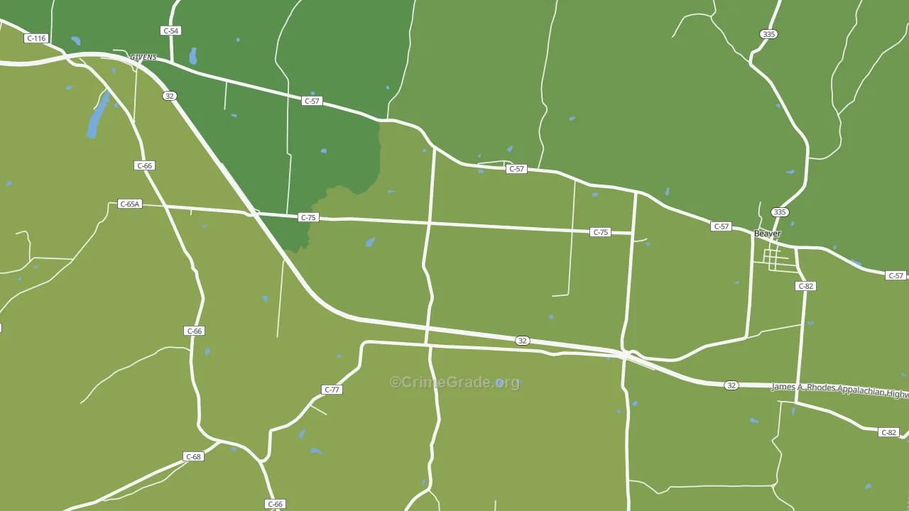 Big Rock, OH Map of Drug-Related Crime Rates