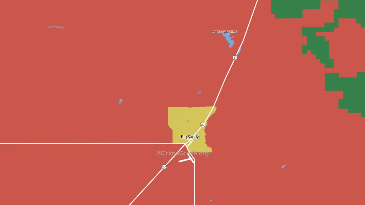 Big Sandy, MT Map of Drug-Related Crime Rates