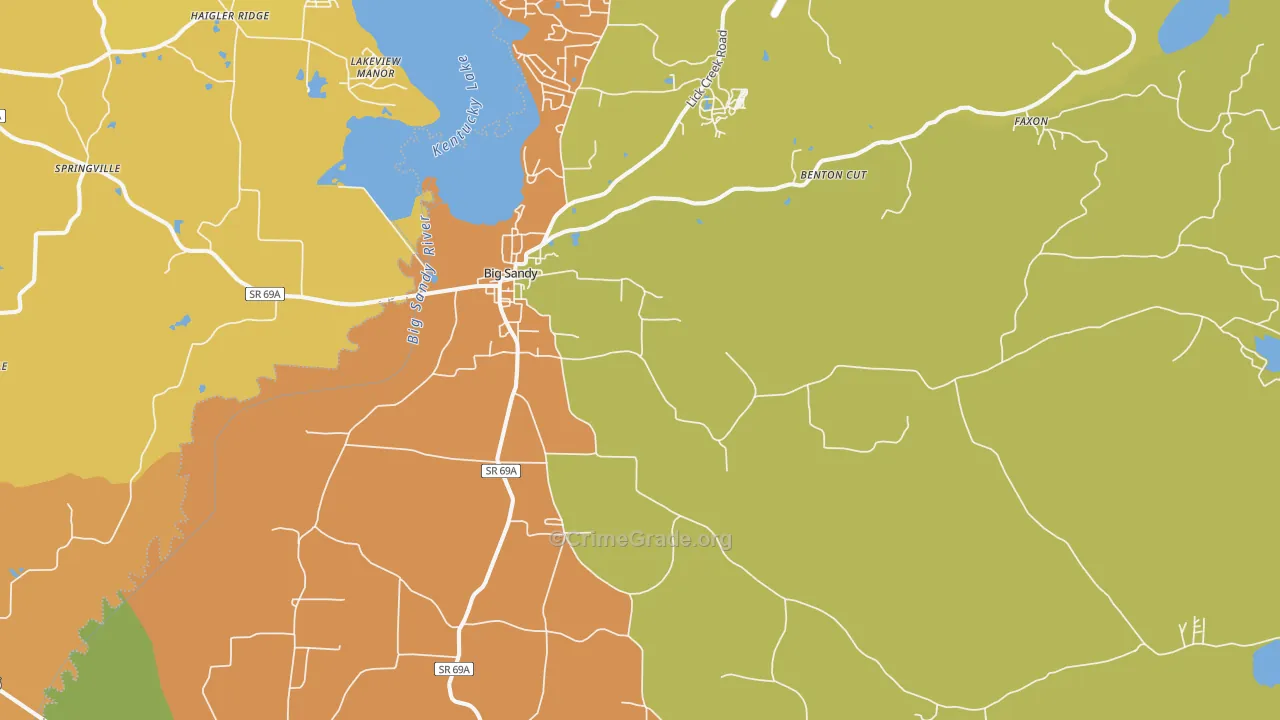 Big Sandy, TN Map of Drug-Related Crime Rates
