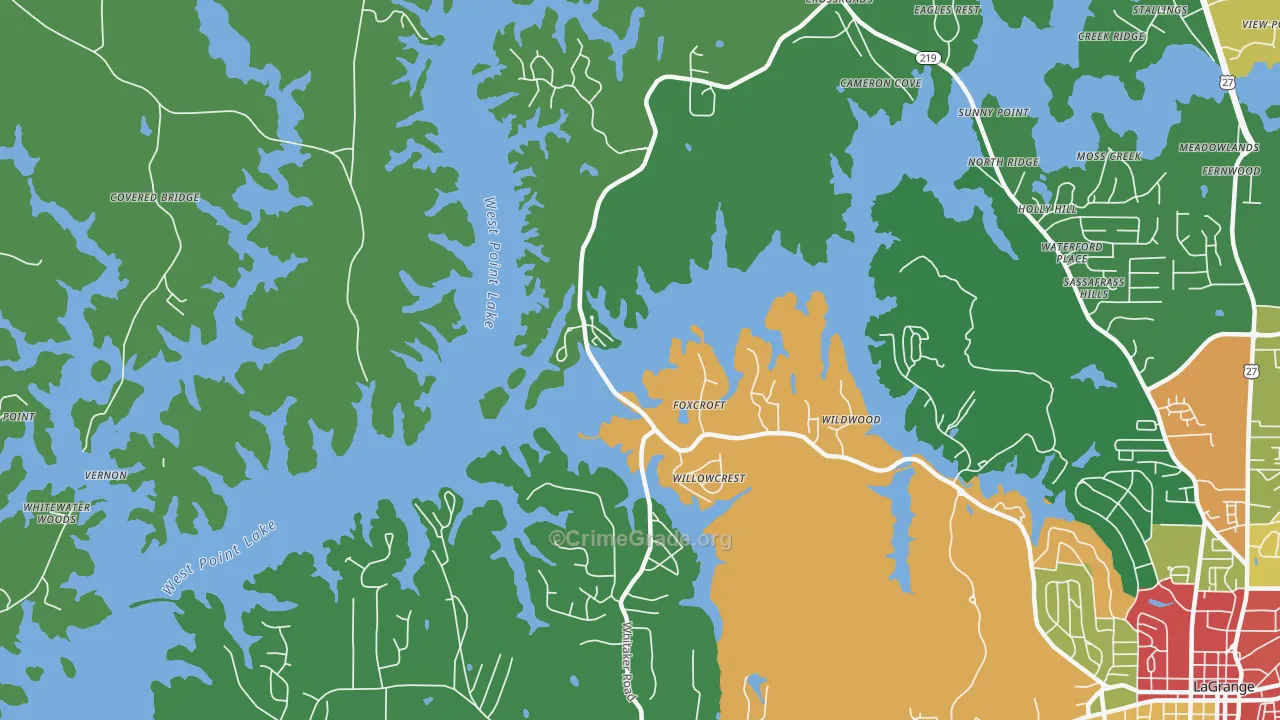 Big Springs, GA Map of Drug-Related Crime Rates