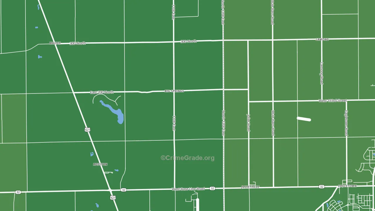Big Springs, IN Map of Drug-Related Crime Rates
