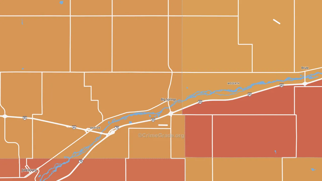 Big Springs, NE Map of Drug-Related Crime Rates