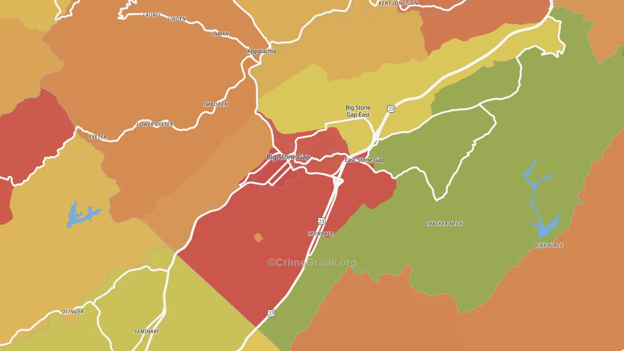 Big Stone Gap, VA Map of Drug-Related Crime Rates
