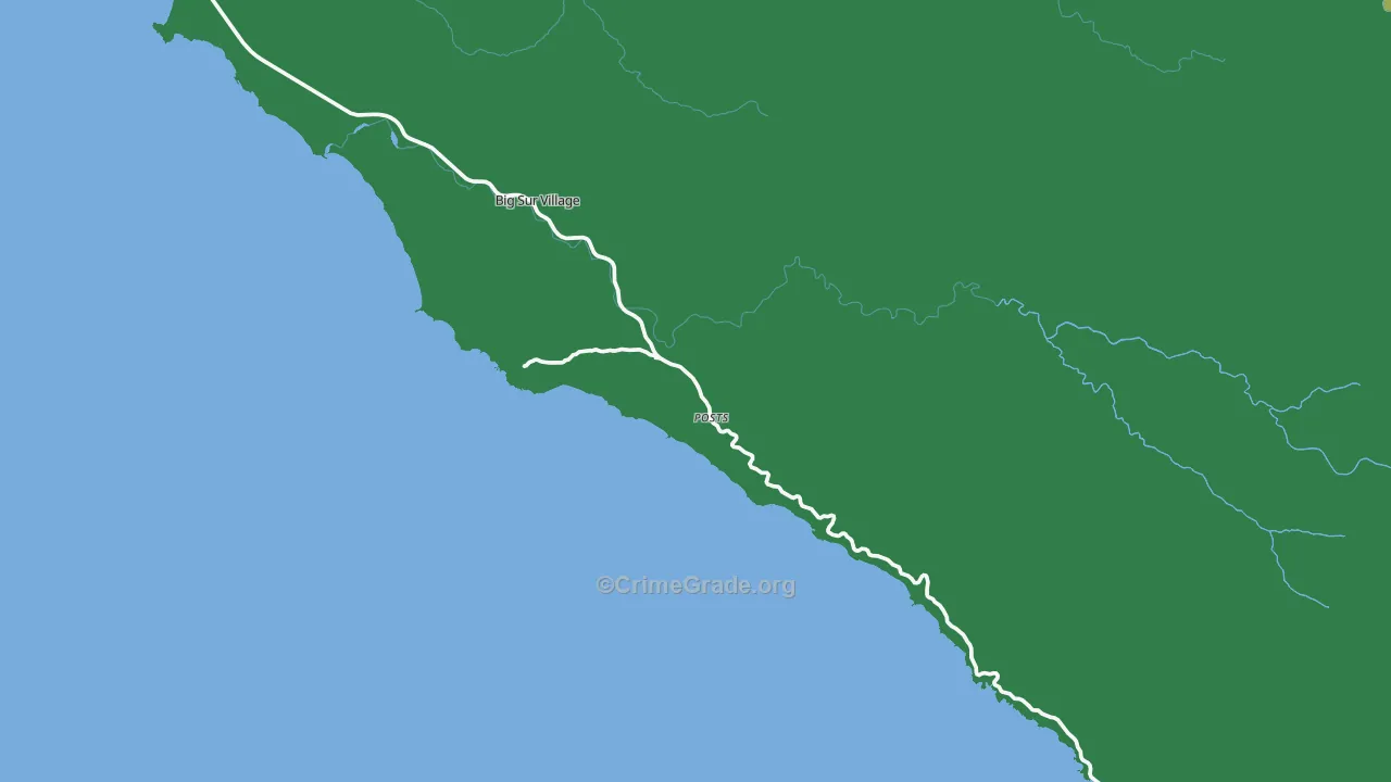 Big Sur, CA Map of Drug-Related Crime Rates