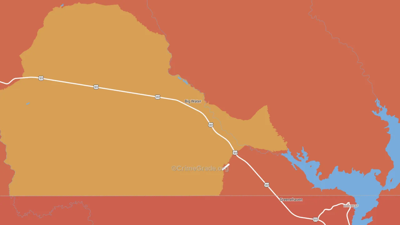 Big Water, UT Map of Drug-Related Crime Rates