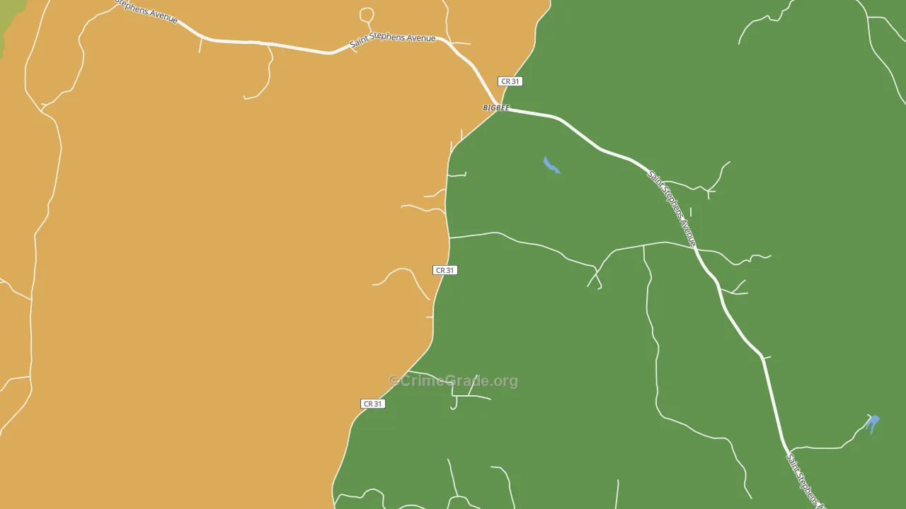 Bigbee, AL Map of Drug-Related Crime Rates