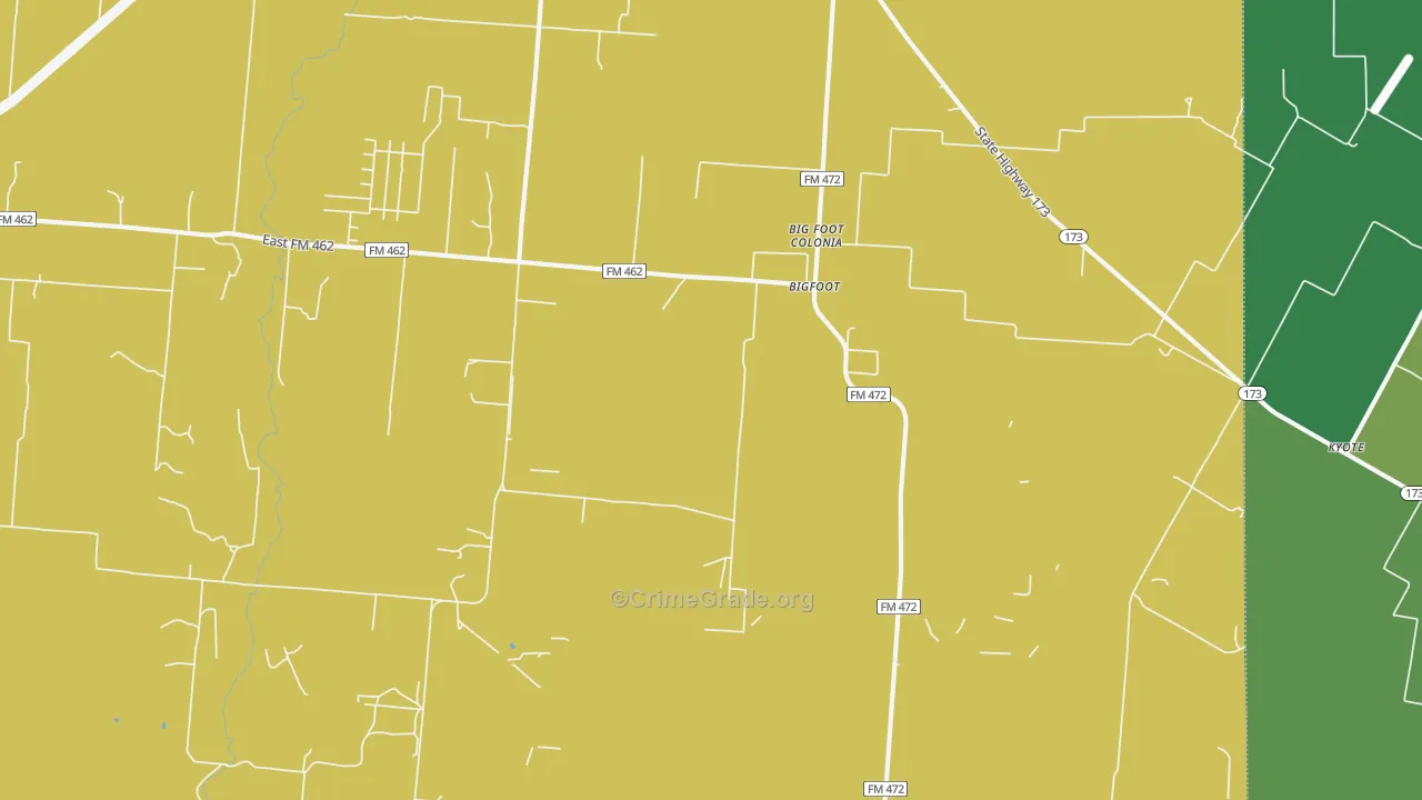 Bigfoot, TX Map of Drug-Related Crime Rates