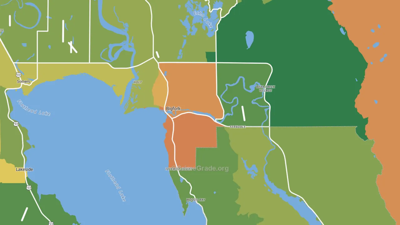 Bigfork, MT Map of Drug-Related Crime Rates
