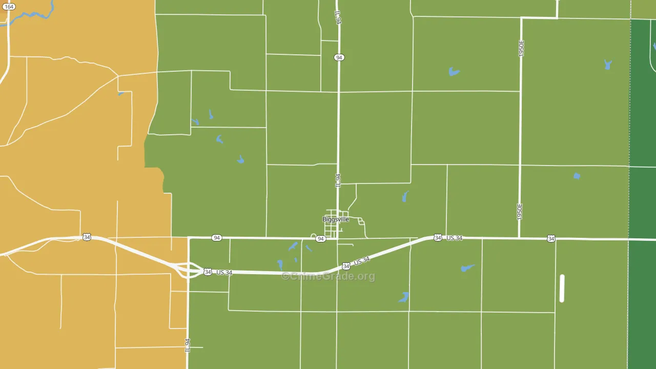 Biggsville, IL Map of Drug-Related Crime Rates