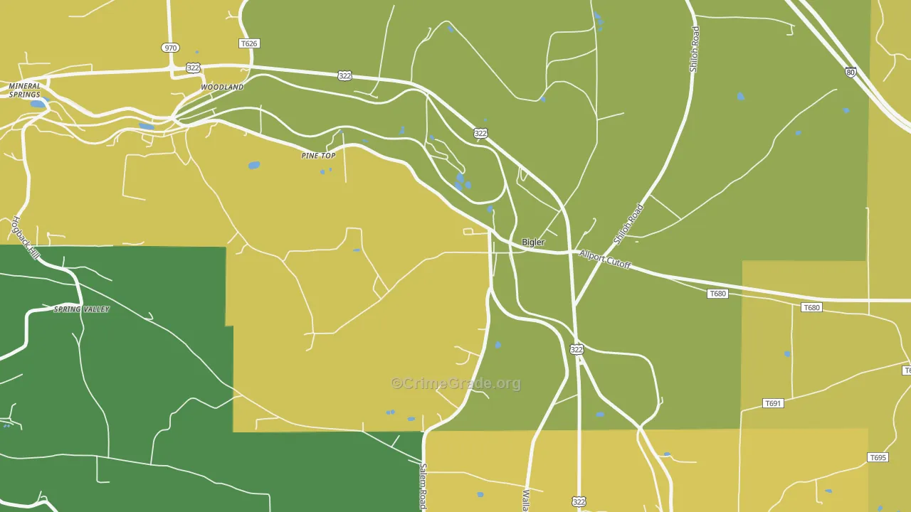 Bigler, PA Map of Drug-Related Crime Rates