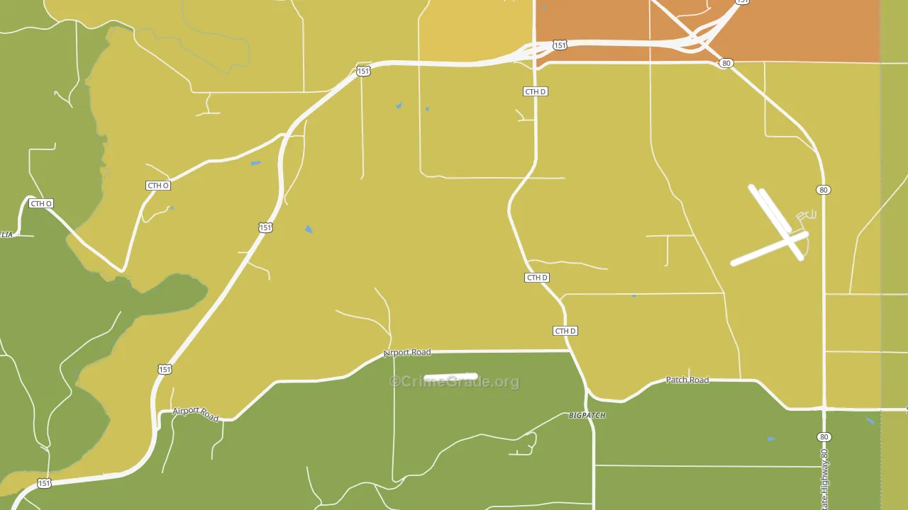 Bigpatch, WI Map of Drug-Related Crime Rates