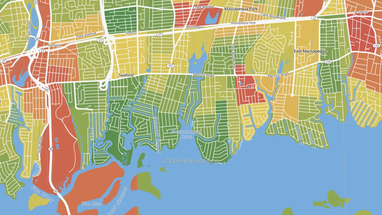 Biltmore Shores, Massapequa, NY Map of Drug-Related Crime Rates