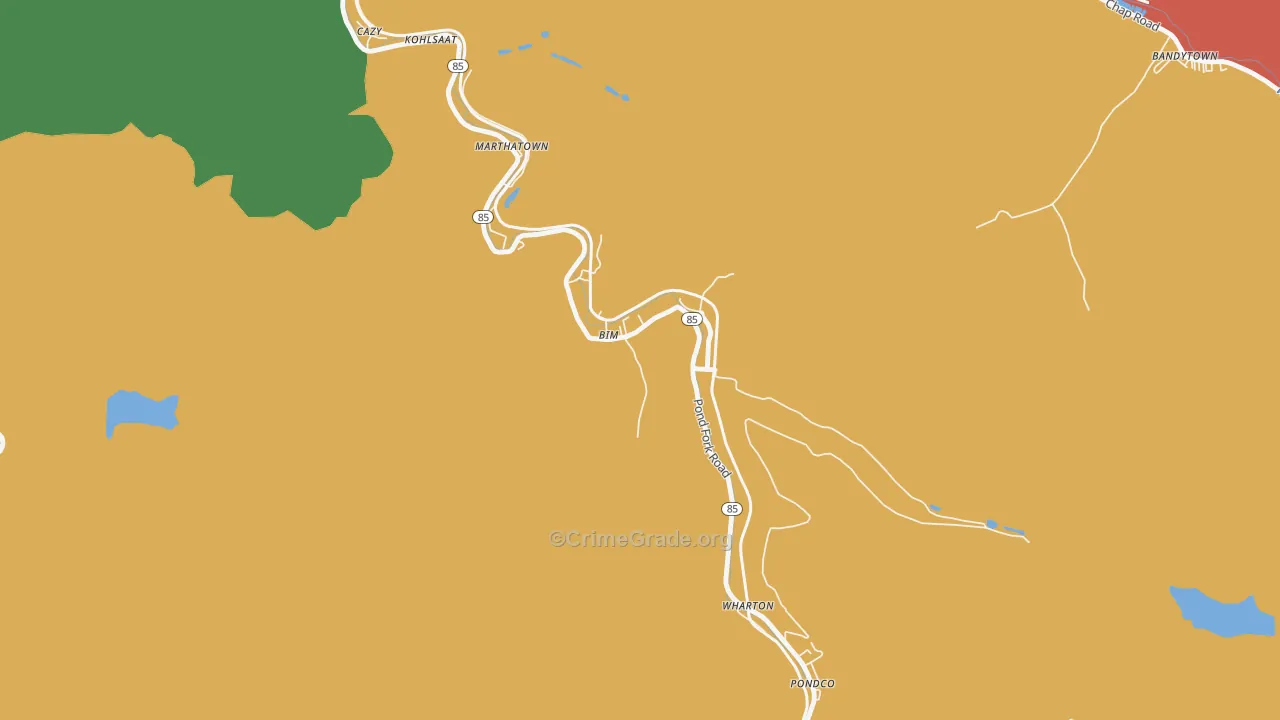 Bim, WV Map of Drug-Related Crime Rates