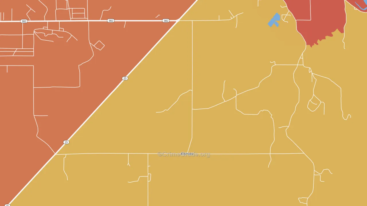 Binford, MS Map of Drug-Related Crime Rates