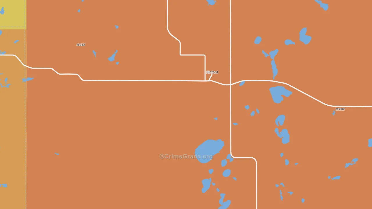 Binford, ND Map of Drug-Related Crime Rates