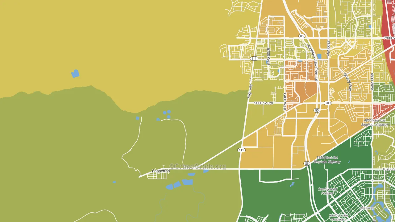 Bingham Canyon, UT Map of Drug-Related Crime Rates
