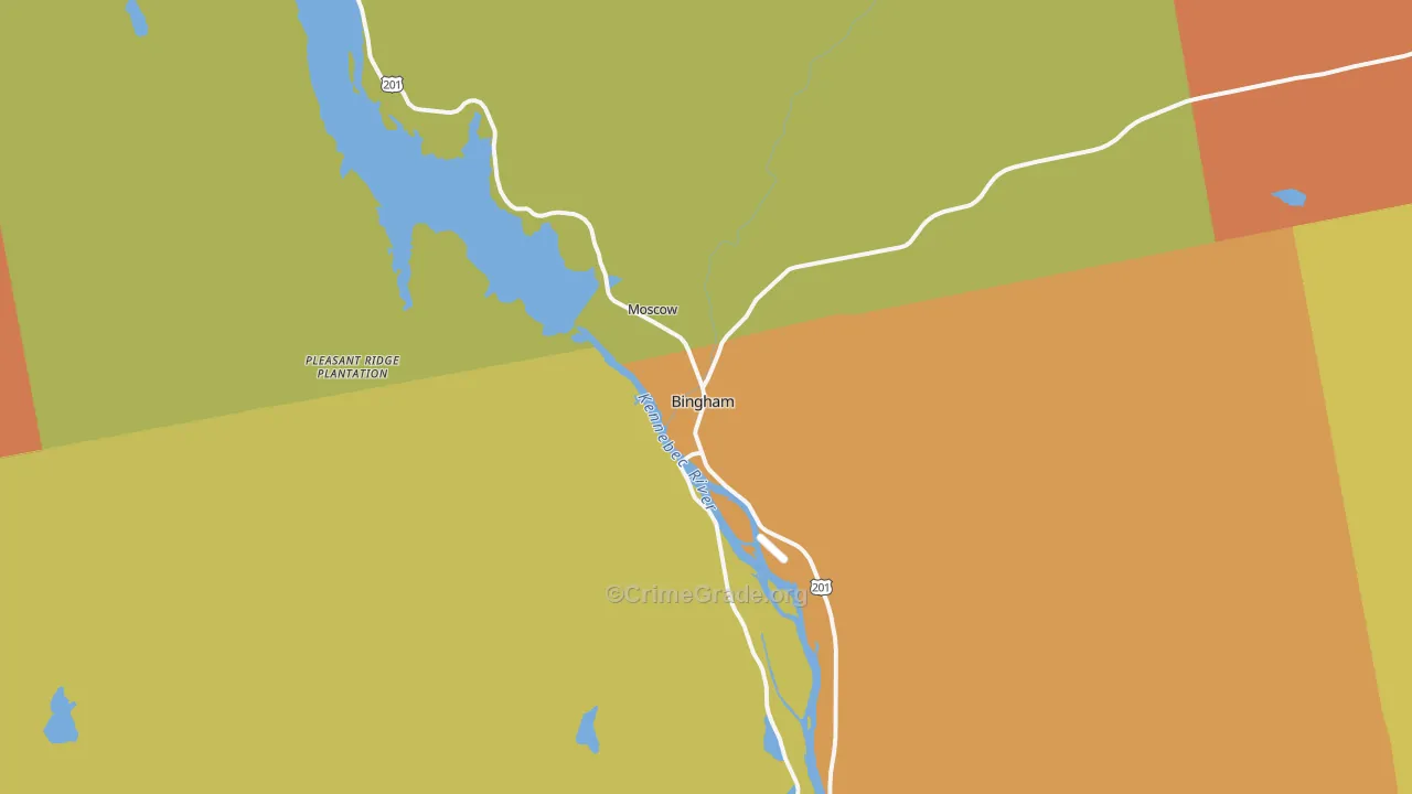 Bingham, ME Map of Drug-Related Crime Rates