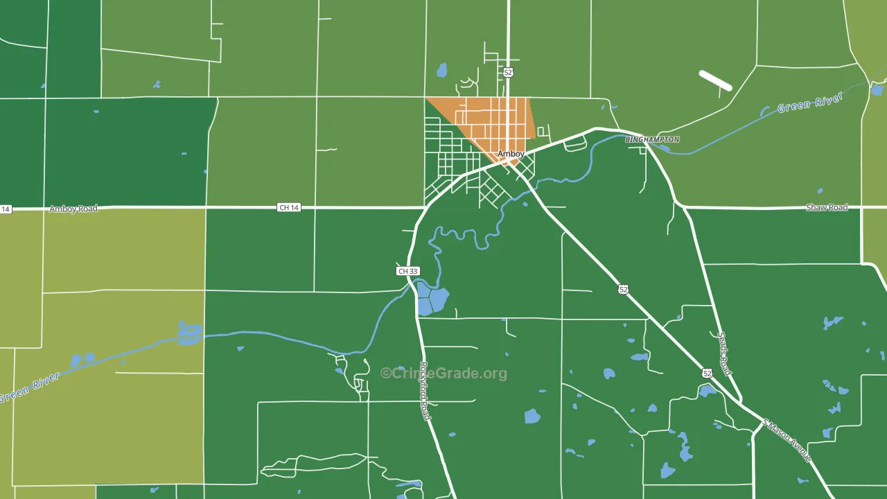 Binghampton, IL Map of Drug-Related Crime Rates