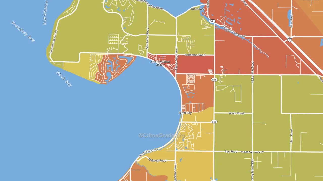 Birch Bay, WA Map of Drug-Related Crime Rates