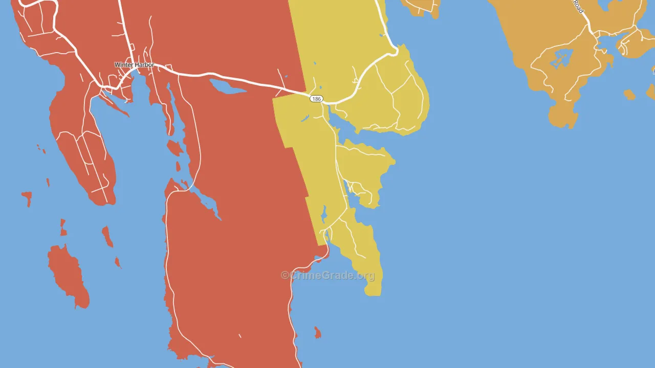 Birch Harbor, ME Map of Drug-Related Crime Rates