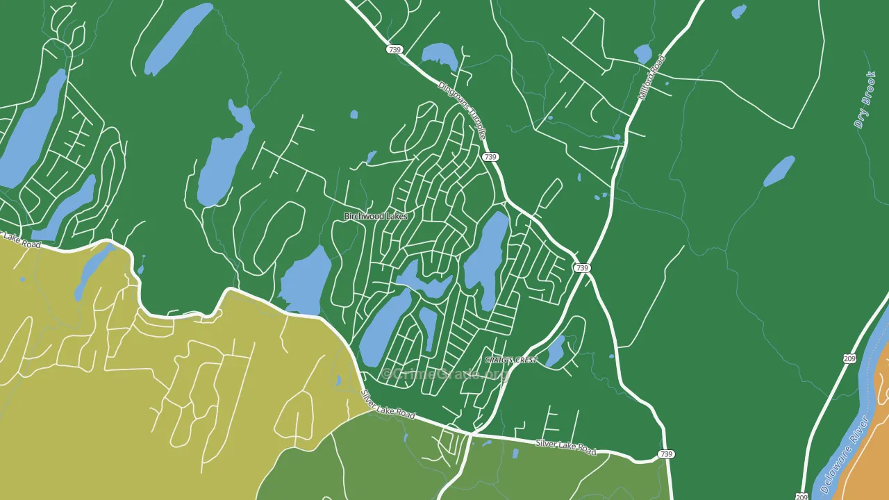 Birchwood Lakes, PA Map of Drug-Related Crime Rates