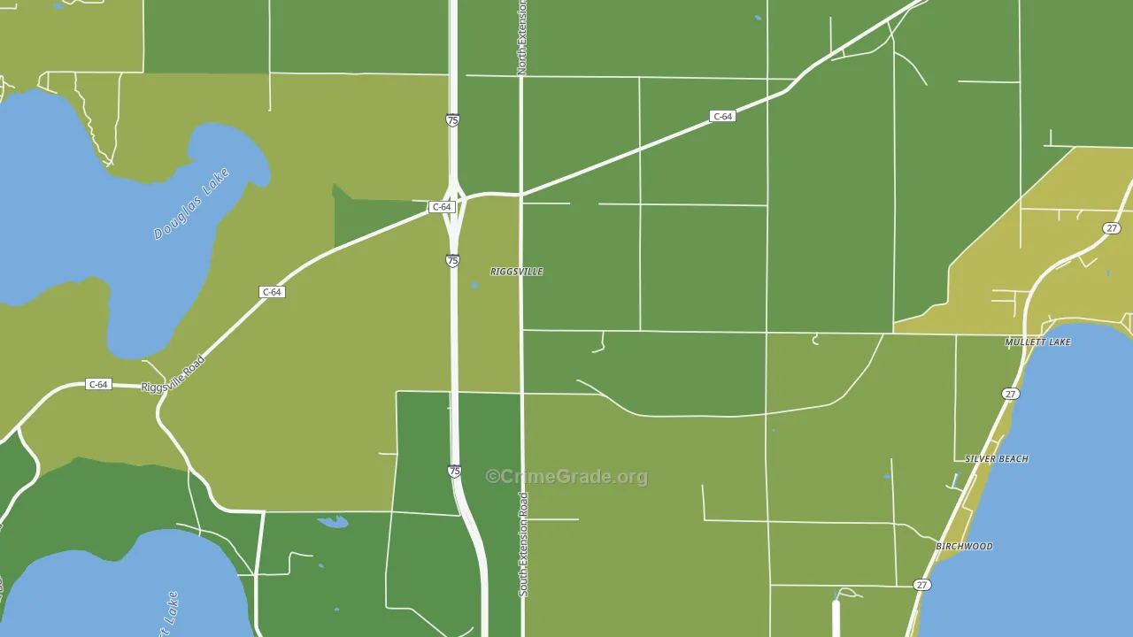Birchwood, MI Map of Drug-Related Crime Rates