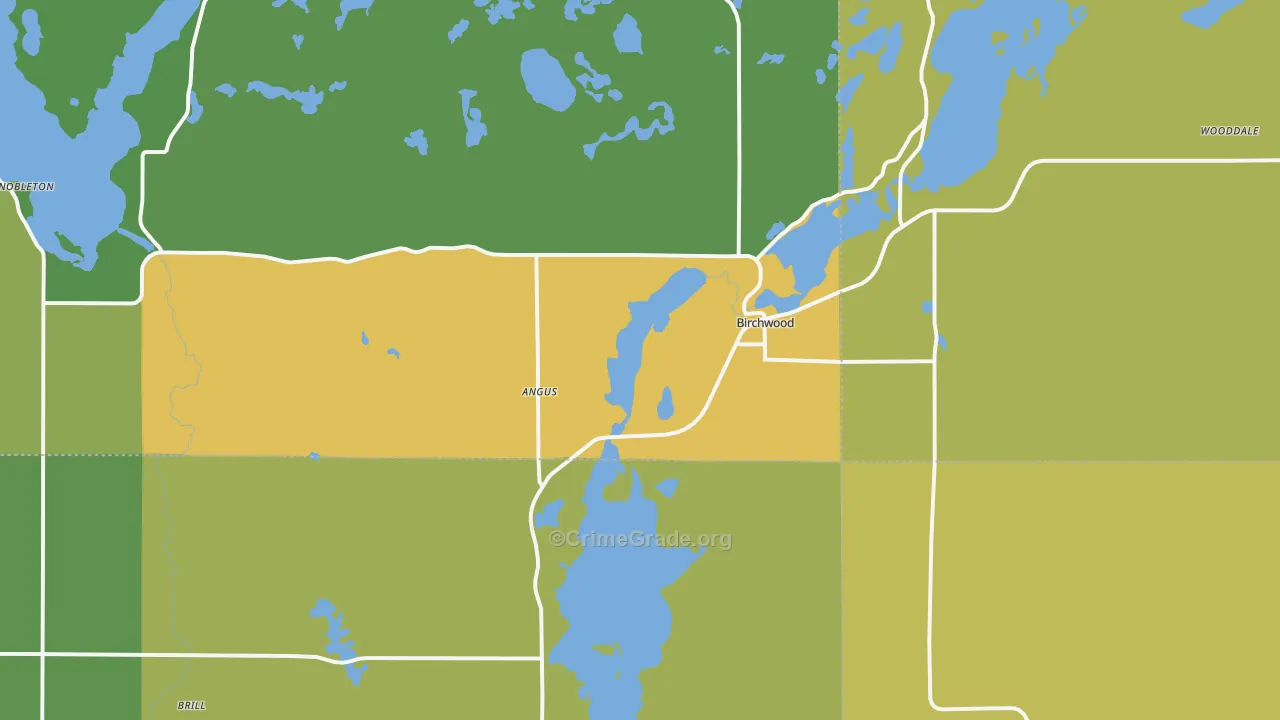 Birchwood, WI Map of Drug-Related Crime Rates