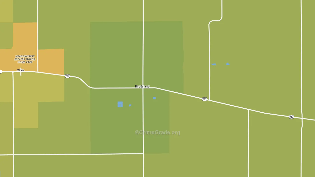Bird Island, MN Map of Drug-Related Crime Rates