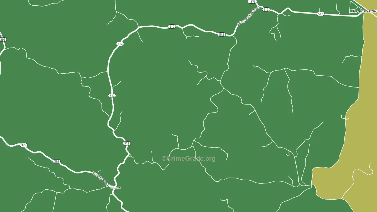 Birdie, KY Map of Drug-Related Crime Rates