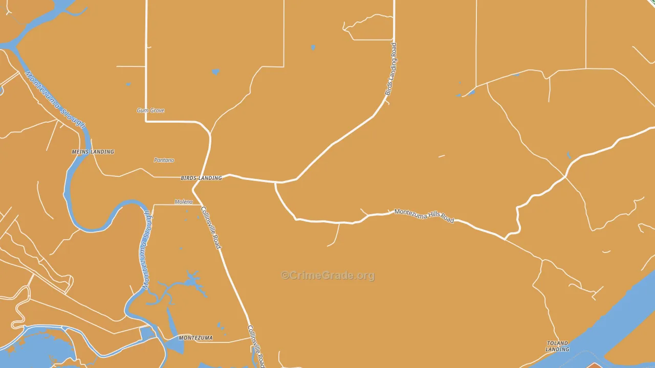 Birds Landing, CA Map of Drug-Related Crime Rates