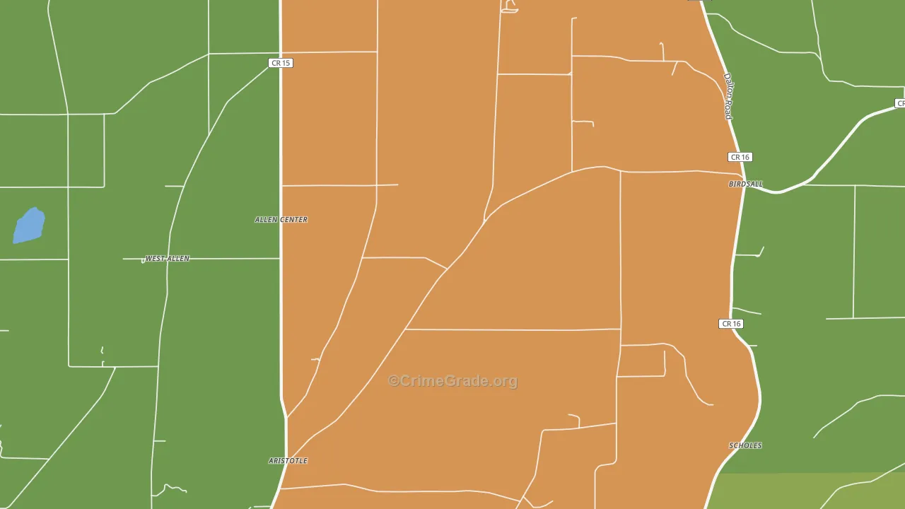 Birdsall, NY Map of Drug-Related Crime Rates