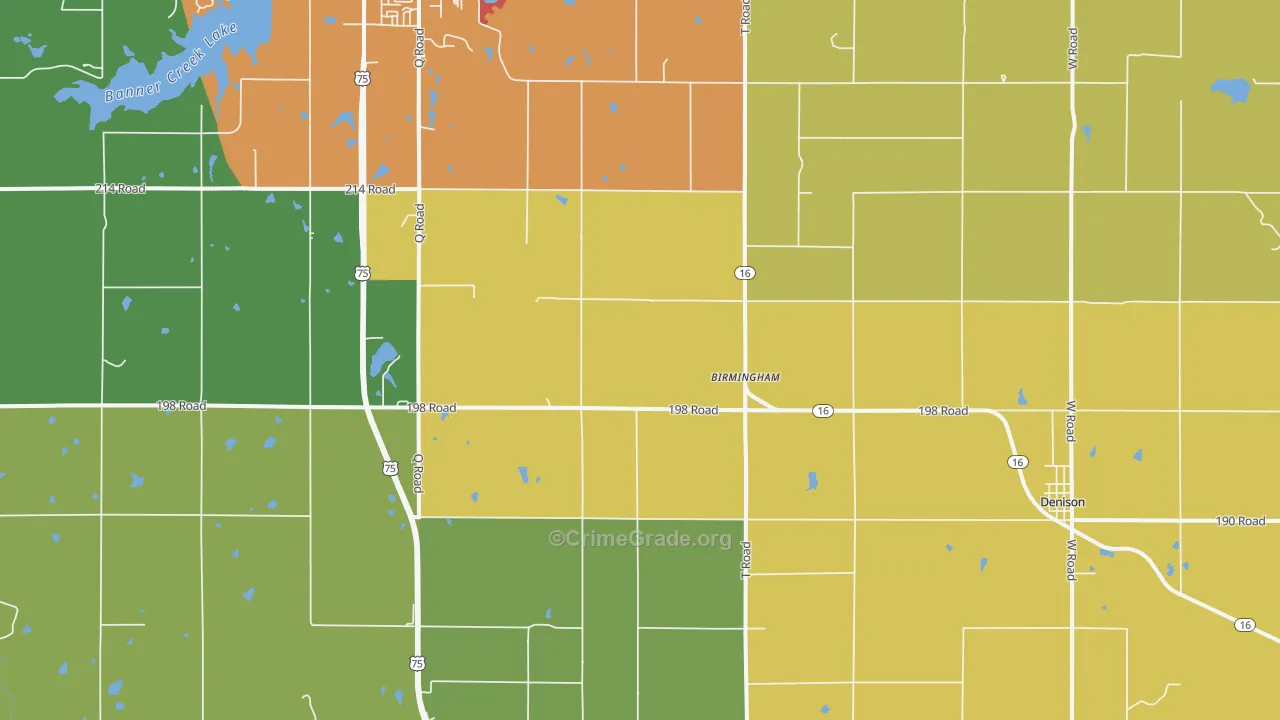 Birmingham, KS Map of Drug-Related Crime Rates