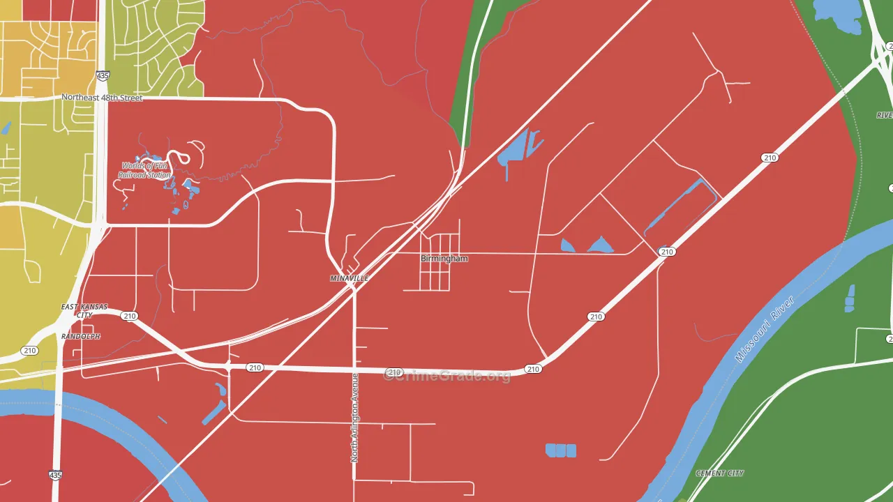 Birmingham, MO Map of Drug-Related Crime Rates