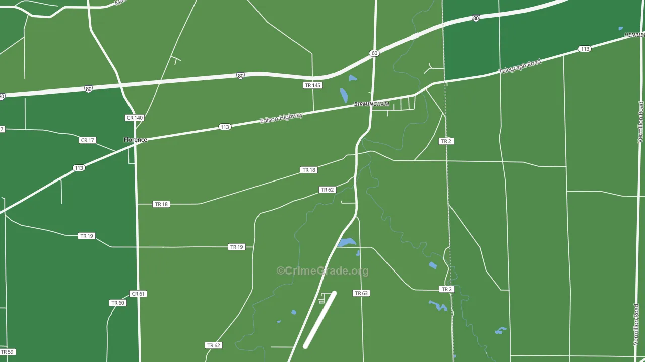 Birmingham, OH Map of Drug-Related Crime Rates