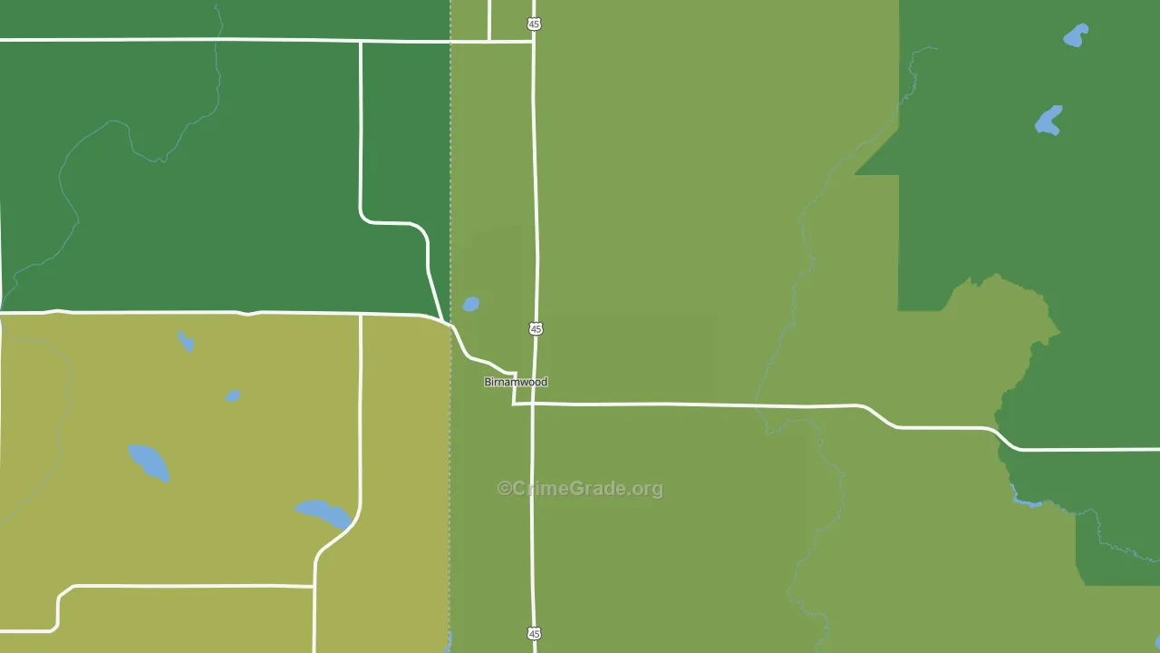 Birnamwood, WI Map of Drug-Related Crime Rates