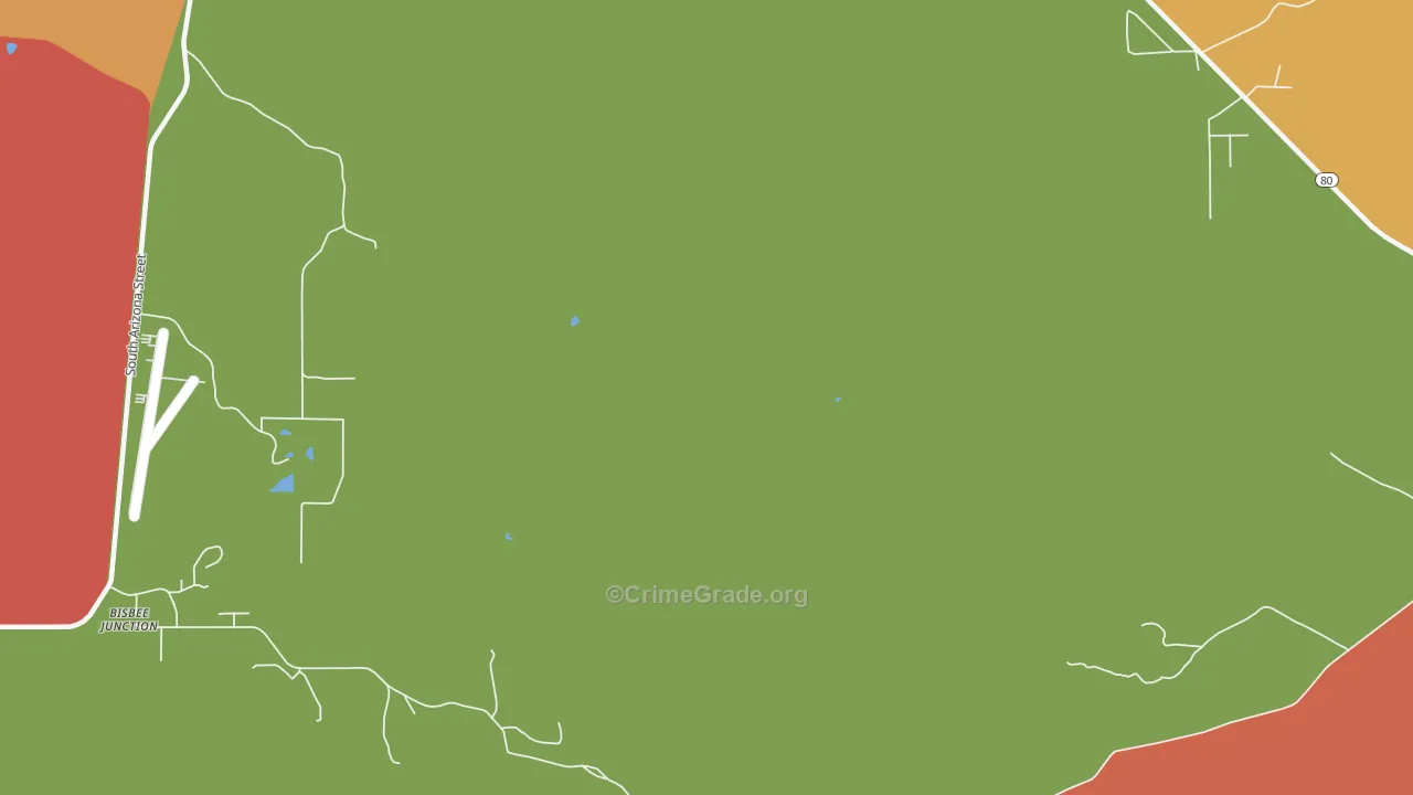 Bisbee Junction, AZ Map of Drug-Related Crime Rates