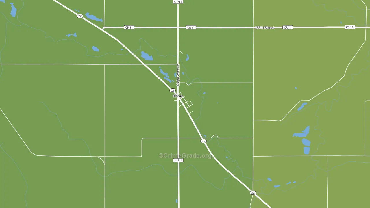 Biscay, MN Map of Drug-Related Crime Rates