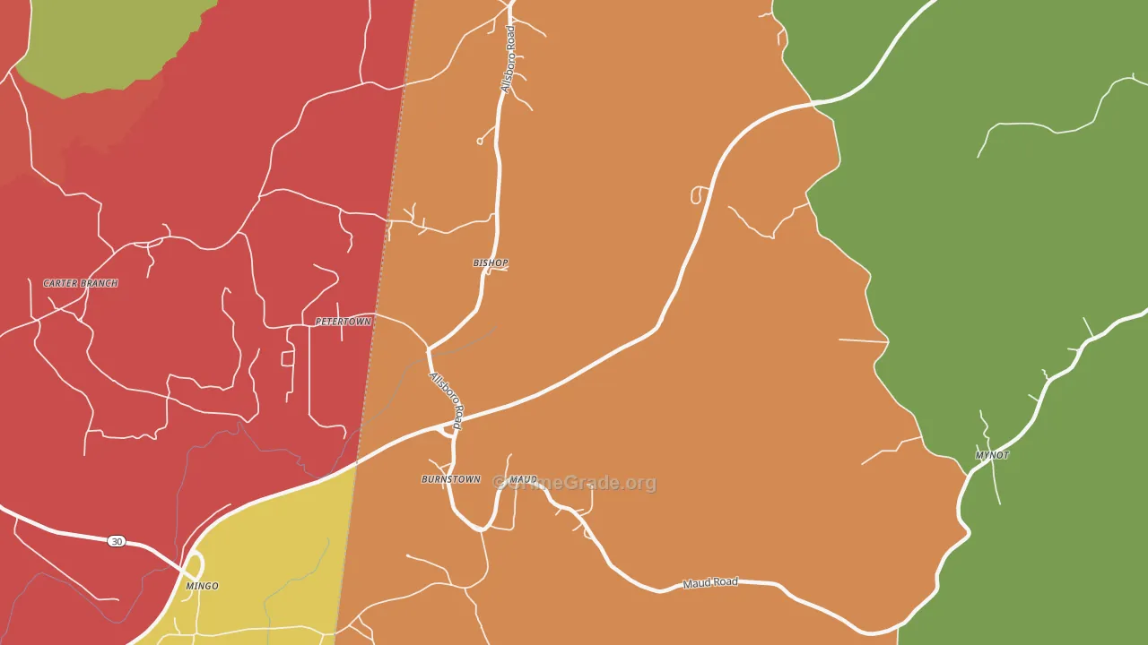 Bishop, AL Map of Drug-Related Crime Rates
