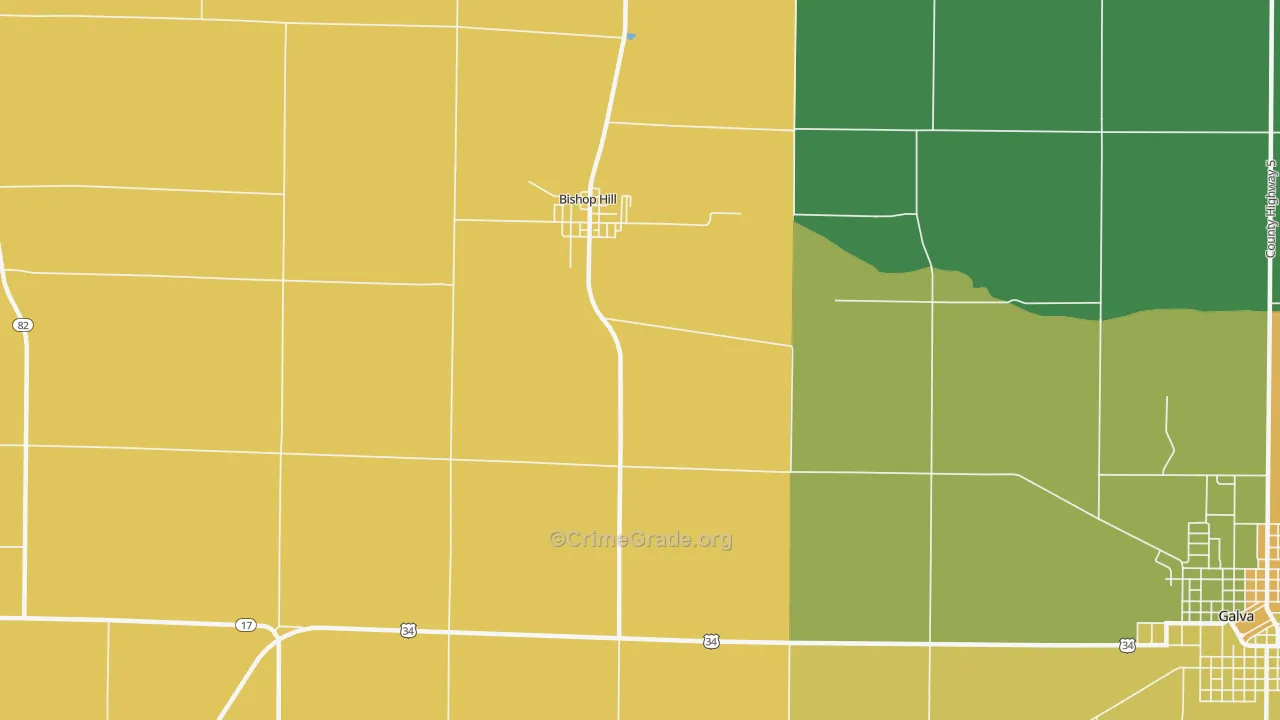 Bishop Hill, IL Map of Drug-Related Crime Rates