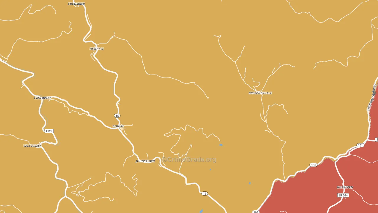 Bishop, WV Map of Drug-Related Crime Rates
