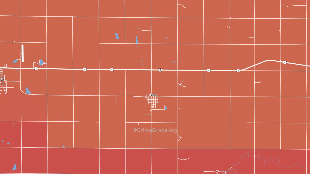 Bison, KS Map of Drug-Related Crime Rates